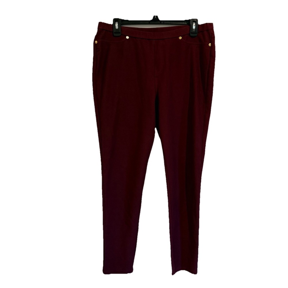 Michael Kors Womens Maroon Legging Skinny Leg Slacks -‎ Size Large